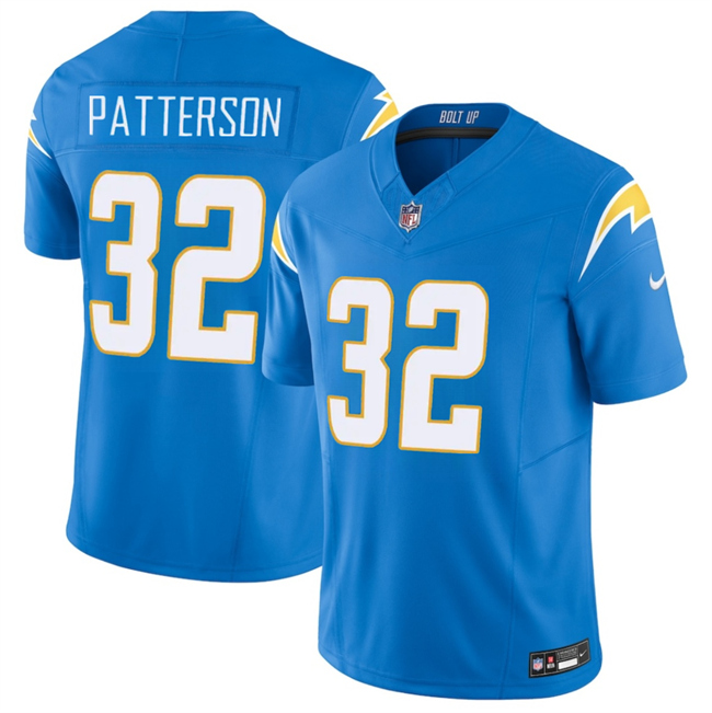Men's Los Angeles Chargers #32 Jaret Patterson Blue 2025 F.U.S.E. Vapor Limited Stitched Football Jersey